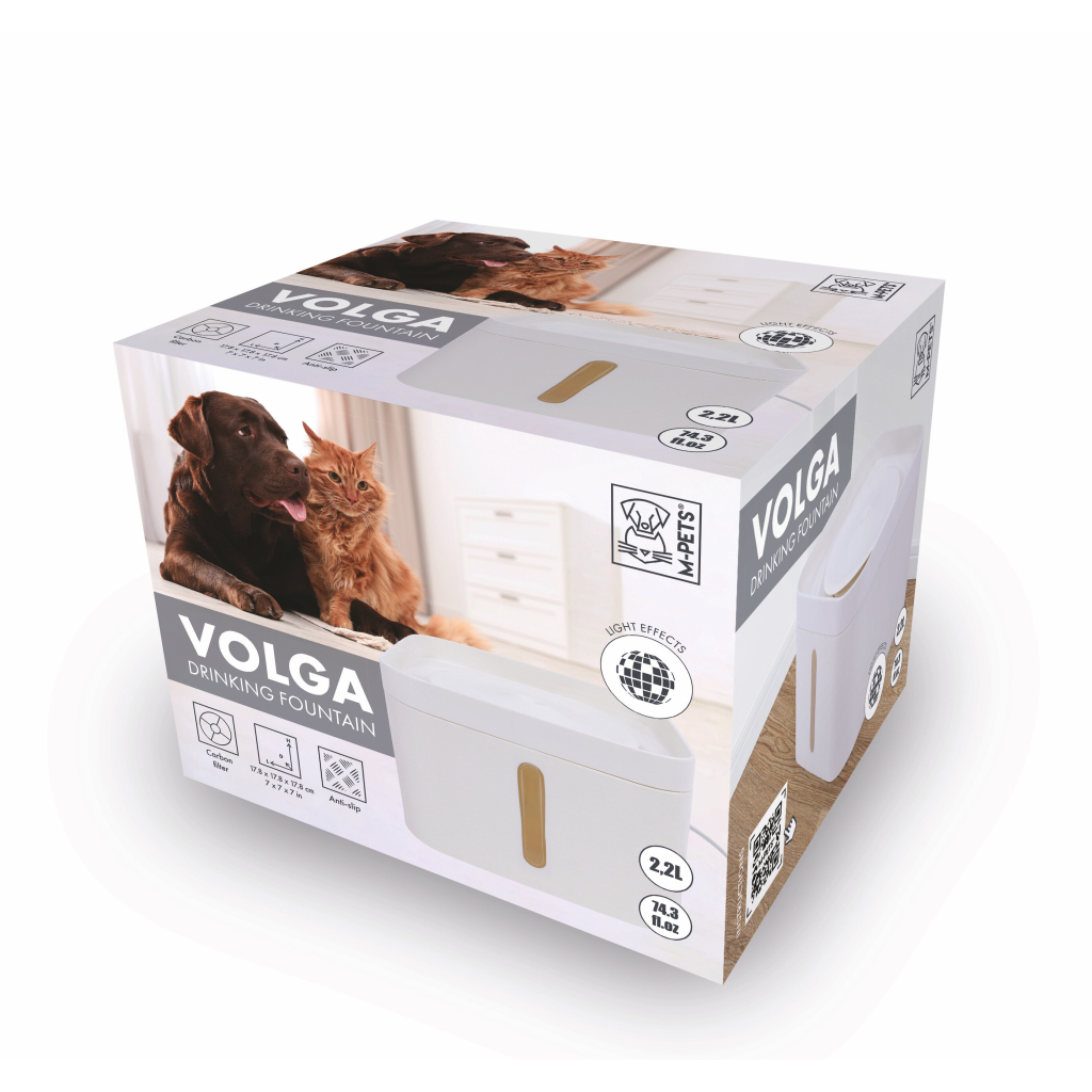 M-Pets Volga Işıklı Köpekler İçin Su Sebili 2200ml