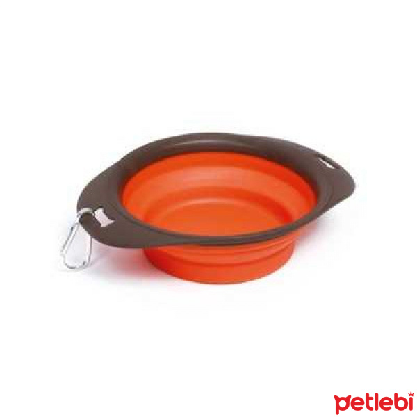 M-Pets Köpekler için Plastik Katlanabilir Mama ve Su Kabı 1230ml (Turuncu) [L]