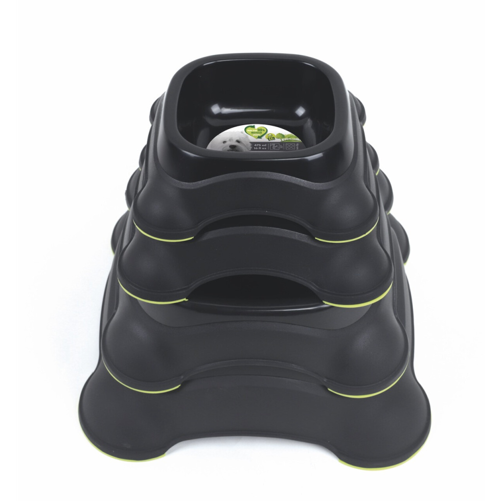 M-Pets Eco Kedi ve Köpekler için Plastik Mama ve Su Kabı 775ml (Siyah)