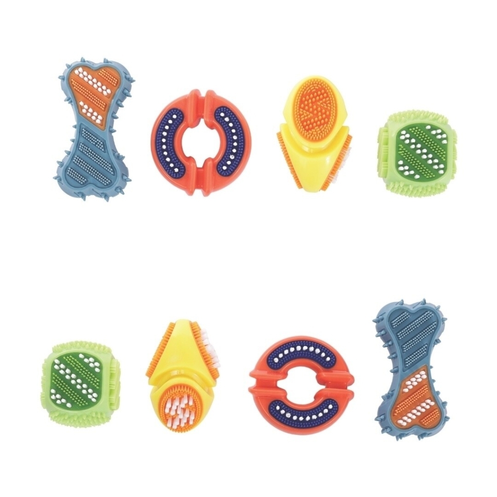 M-Pets Dental Squeaky Cube Diş Fırçalı Köpek Oyuncağı 7,9x7,5x7cm (Yeşil)