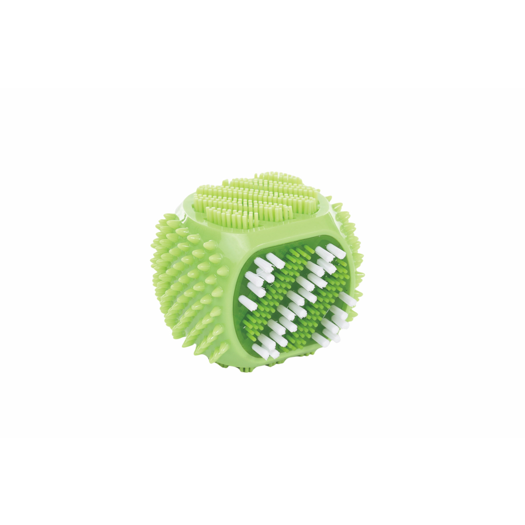 M-Pets Dental Squeaky Cube Diş Fırçalı Köpek Oyuncağı 7,9x7,5x7cm (Yeşil)