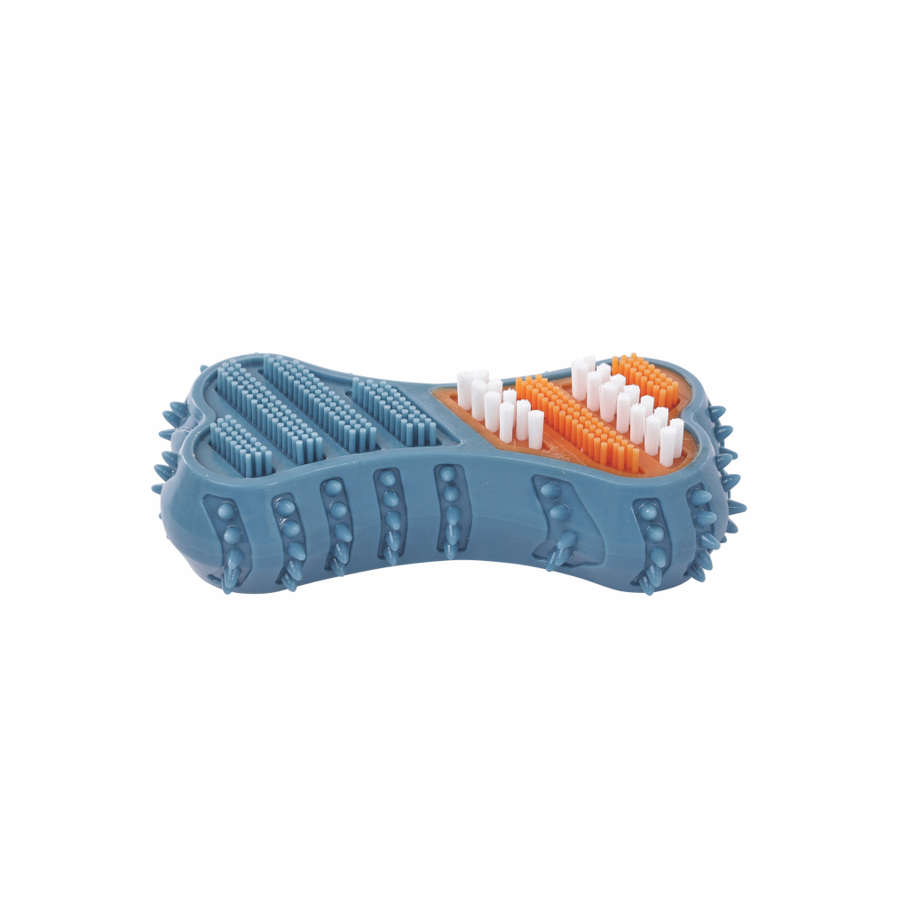 M-Pets Dental Squeaky Bone Diş Fırçalı Köpek Oyuncağı 14,2x7x4cm (Mavi)