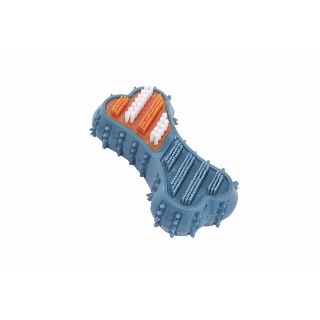 M-Pets Dental Squeaky Bone Diş Fırçalı Köpek Oyuncağı 14,2x7x4cm (Mavi)