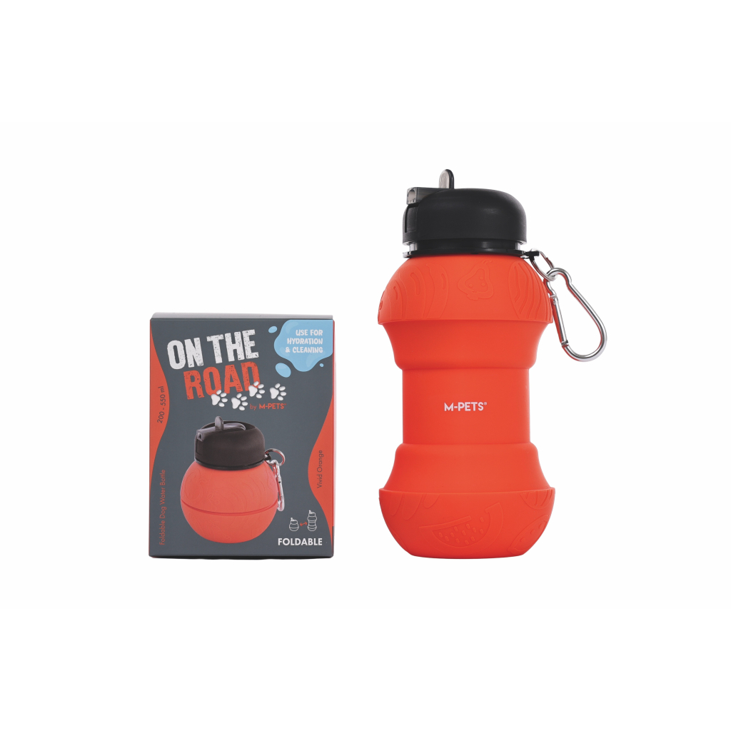 M-Pets On The Road Köpekler İçin Katlanır Seyahat Su Kabı 550ml (Turuncu)