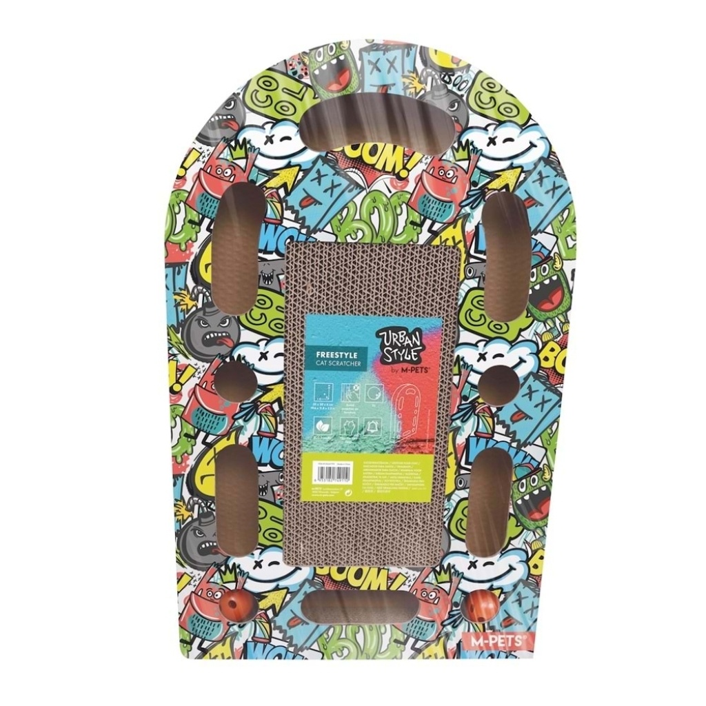 M-Pets Urban Style Freestyle Kedi Karton Tırmalama Tahtası 50x30cm (Renkli)