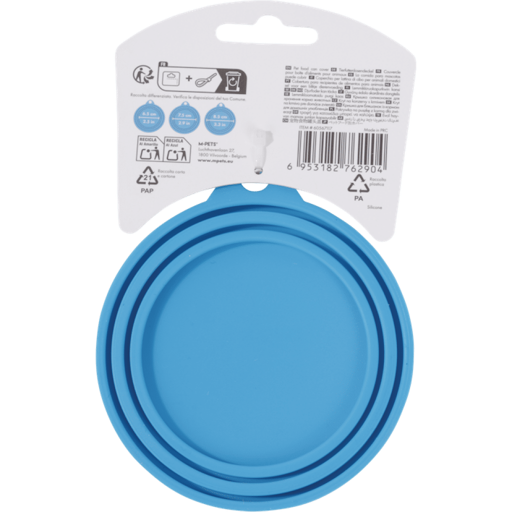 M-Pets Fresh Cover Kedi ve Köpek Konserveleri için Plastik Koruma Kapağı 9cm (Mavi)