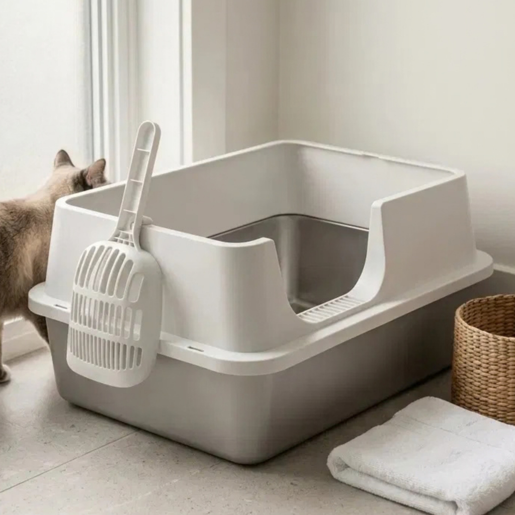 MAJO Kürekli Çelik Açık Kedi Tuvaleti (Karışık Renkli)