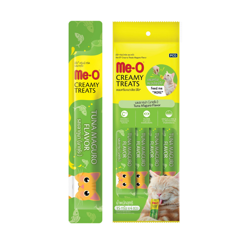 Me-O Sarı Yüzgeçli Orkinos Balıklı Krema Kedi Ödül Maması 15gr (4'lü)