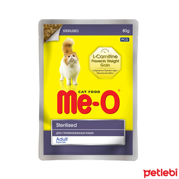 Me-O Kilo Kontrolü için L-Carnitinli Tavuk Etli  Kısırlaştırılmış Kedi Konservesi 80gr