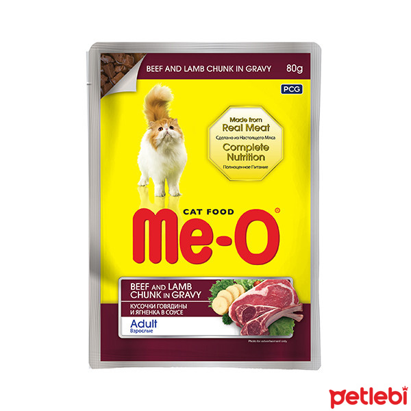 Me-O Dana Etli ve Kuzu Etli Yetişkin Kedi Konservesi 80gr