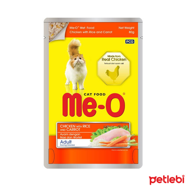 Me-O Tavuklu Pirinçli ve Havuçlu Yetişkin Kedi Konservesi 80gr