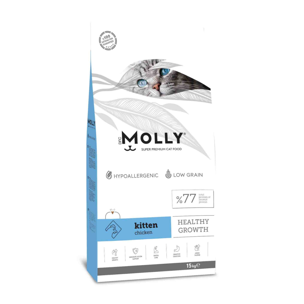 Molly Hipoalerjenik Tavuklu Düşük Tahıllı Yavru Kedi Maması 15kg