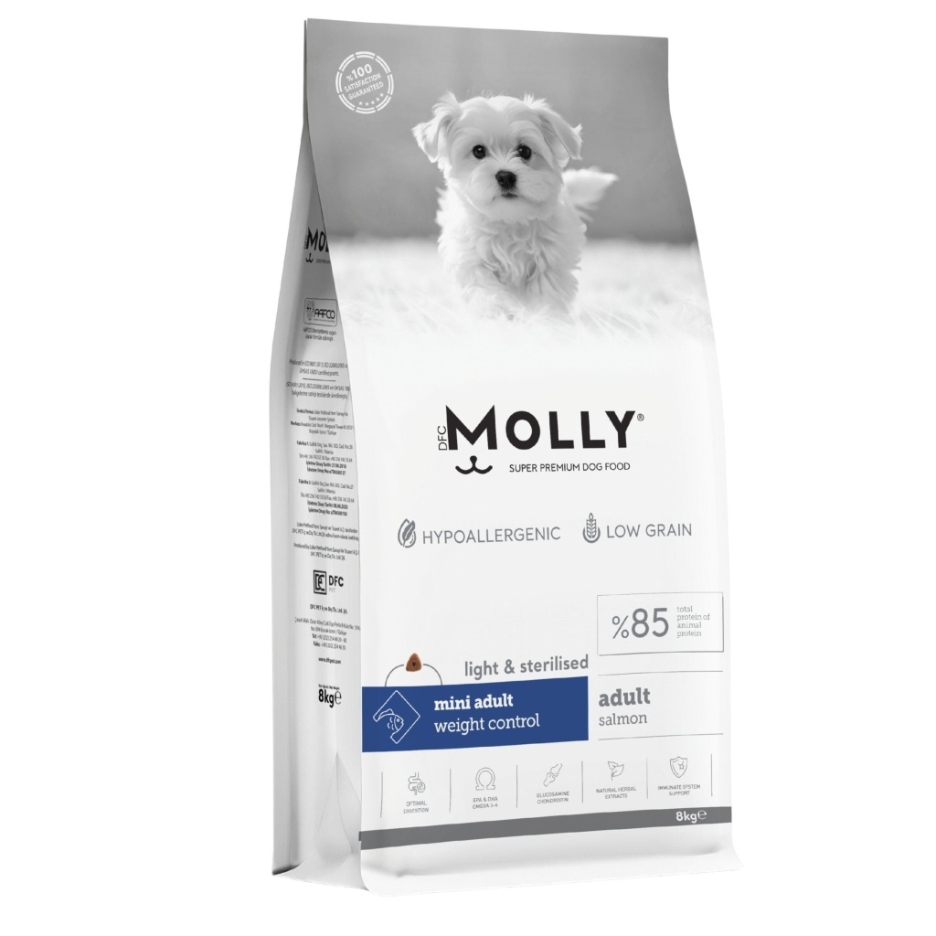 Molly Hipoalerjenik Somonlu Düşük Tahıllı Kısırlaştırılmış Küçük Irk Köpek Maması 8kg