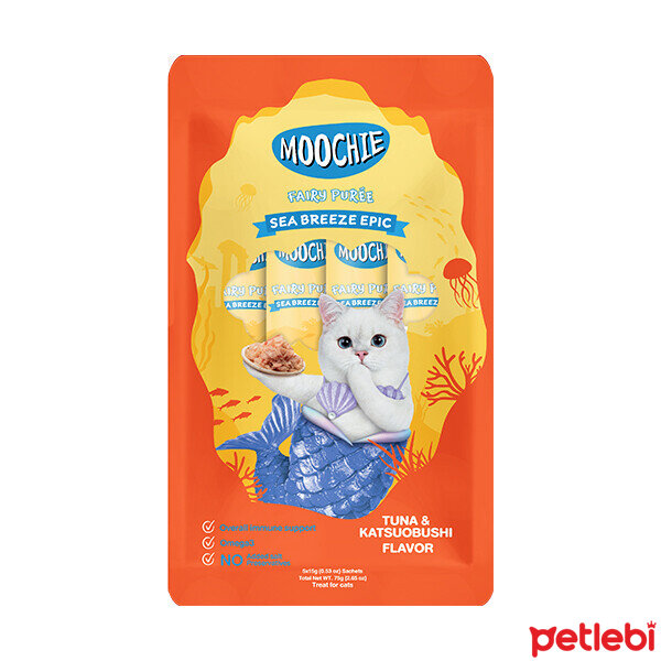 MOOCHIE Ton Balıklı ve Katsuobushili Sıvı Kedi Ödül Maması 15gr (5'li)