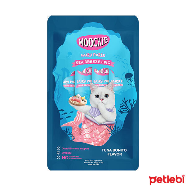 MOOCHIE Ton Balıklı ve Palamutlu Sıvı Kedi Ödül Maması 15gr (5'li)