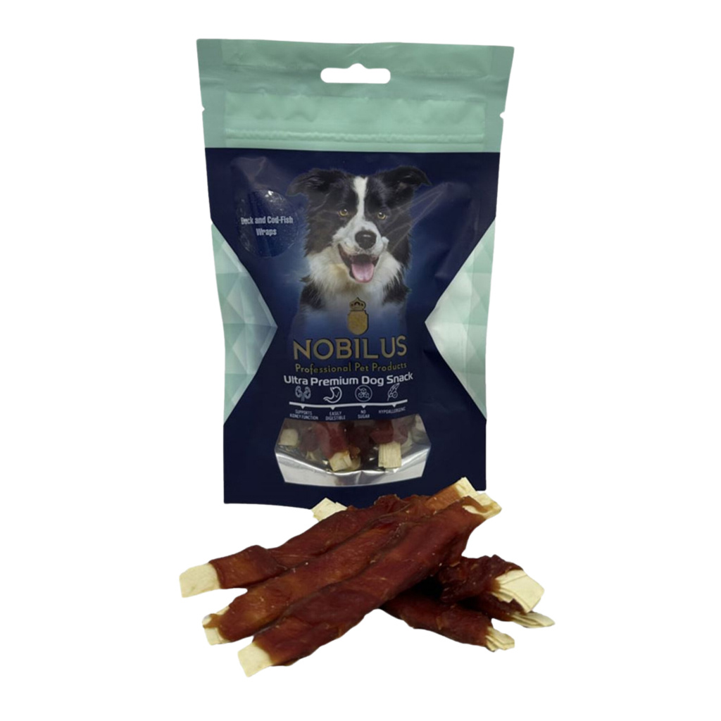 NOBILUS Ördek Etli ve Morina Balıklı Sargılı Köpek Ödül Maması 80gr