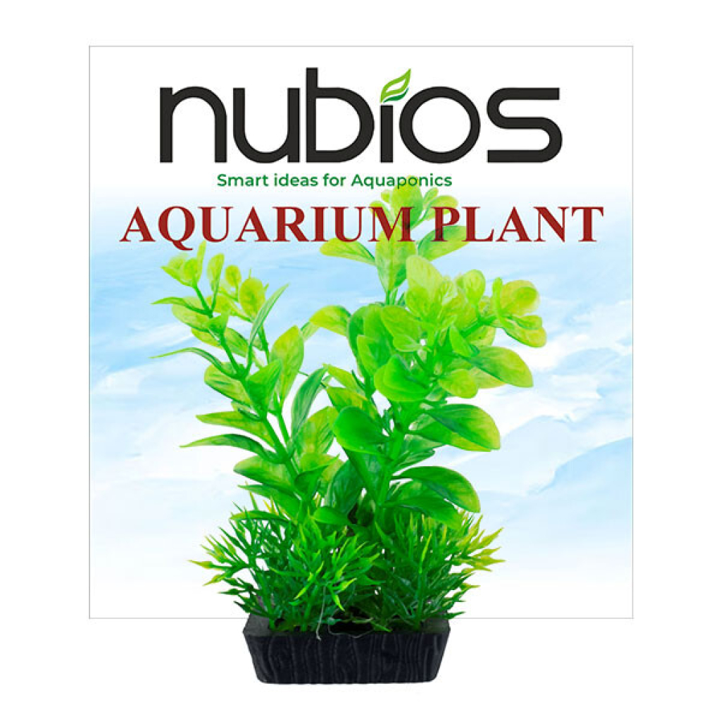Nubios E404 Kare Tabanlı Plastik Bitkili Akvaryum Dekoru 10cm