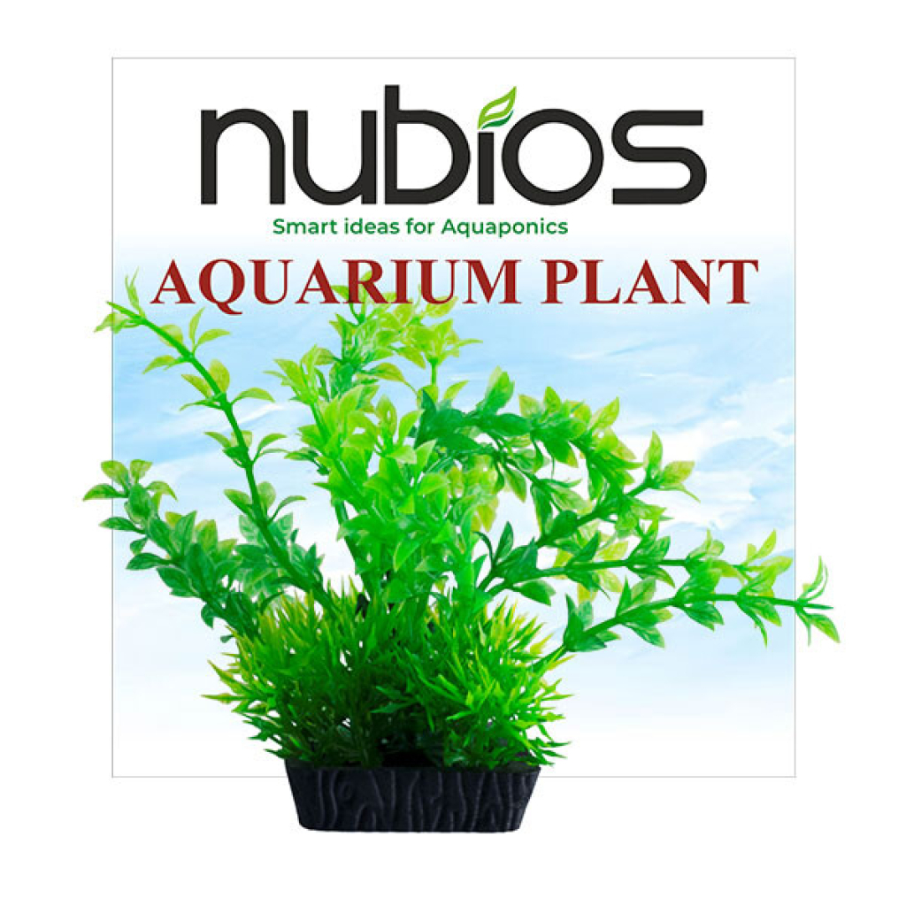 Nubios E403 Kare Tabanlı Plastik Bitkili Akvaryum Dekoru 10cm