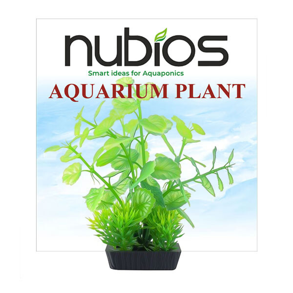 Nubios E401 Kare Tabanlı Plastik Bitkili Akvaryum Dekoru 10cm