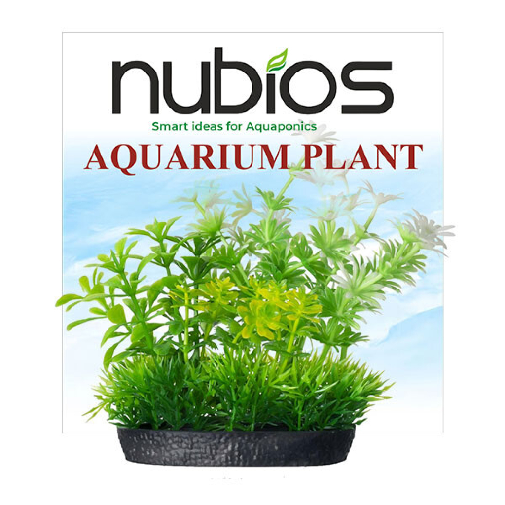 Nubios Q401 Kare Tabanlı Plastik Bitkili Akvaryum Dekoru 10cm