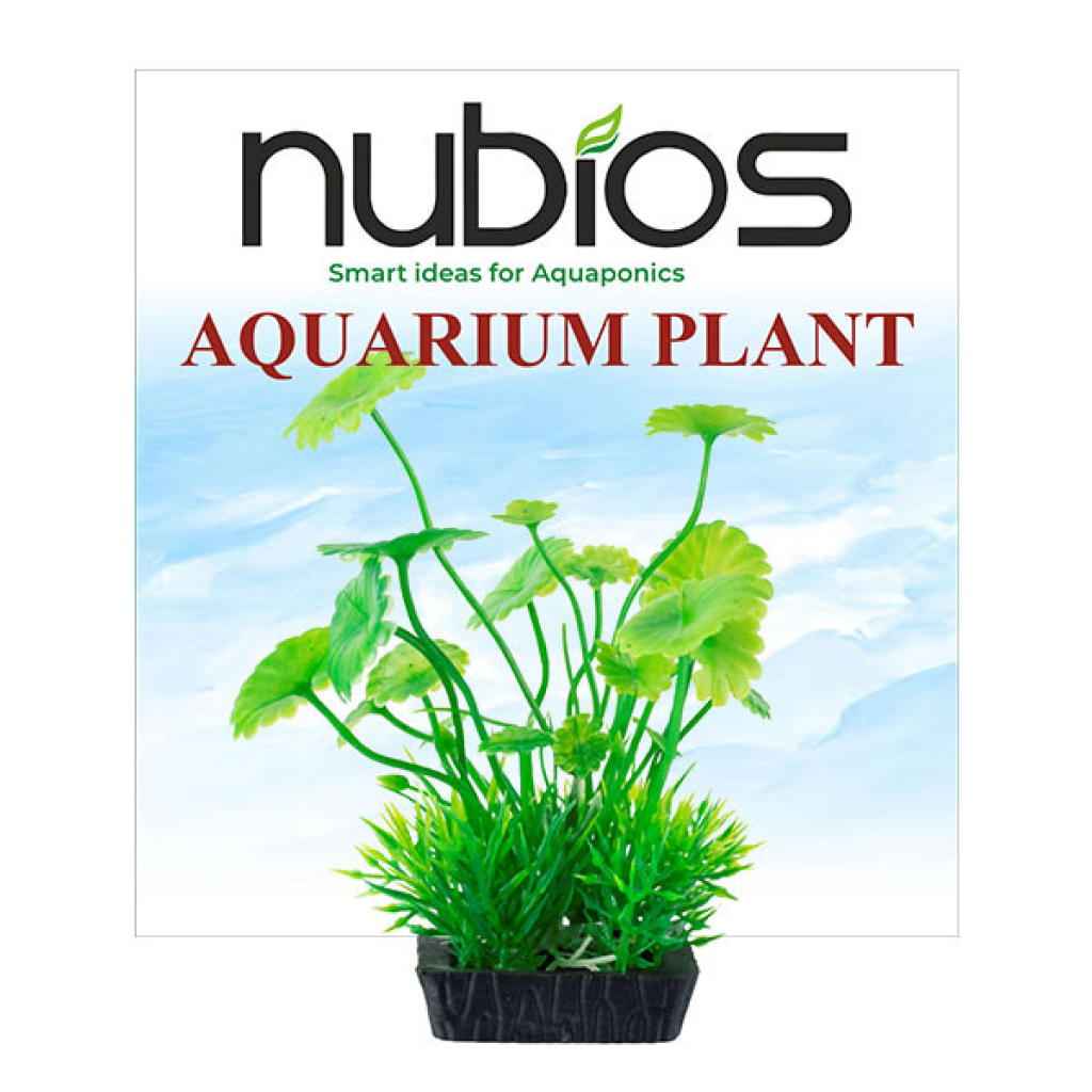Nubios E411 Kare Tabanlı Plastik Bitkili Akvaryum Dekoru 10cm