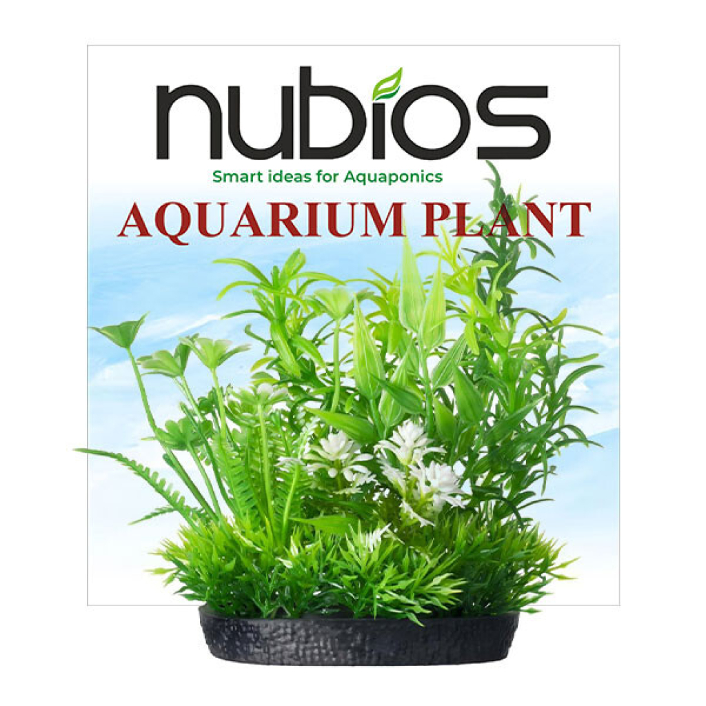 Nubios Q404 Kare Tabanlı Plastik Bitkili Akvaryum Dekoru 10cm