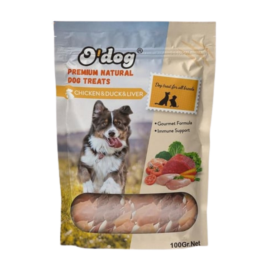 O'Dog Tavuk Ördek ve Ciğerli Çubuk Köpek Ödül Maması 100gr