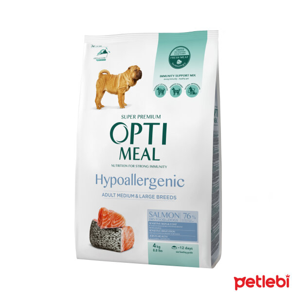 Optimeal Hypoallergenic Somonlu Orta ve Büyük Irk Yetişkin Köpek Maması 4kg