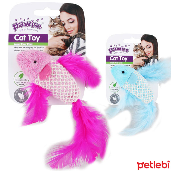 Pawise Catnipli Peluş Balık Kedi Oyuncağı 9cm (Karışık Renkli)
