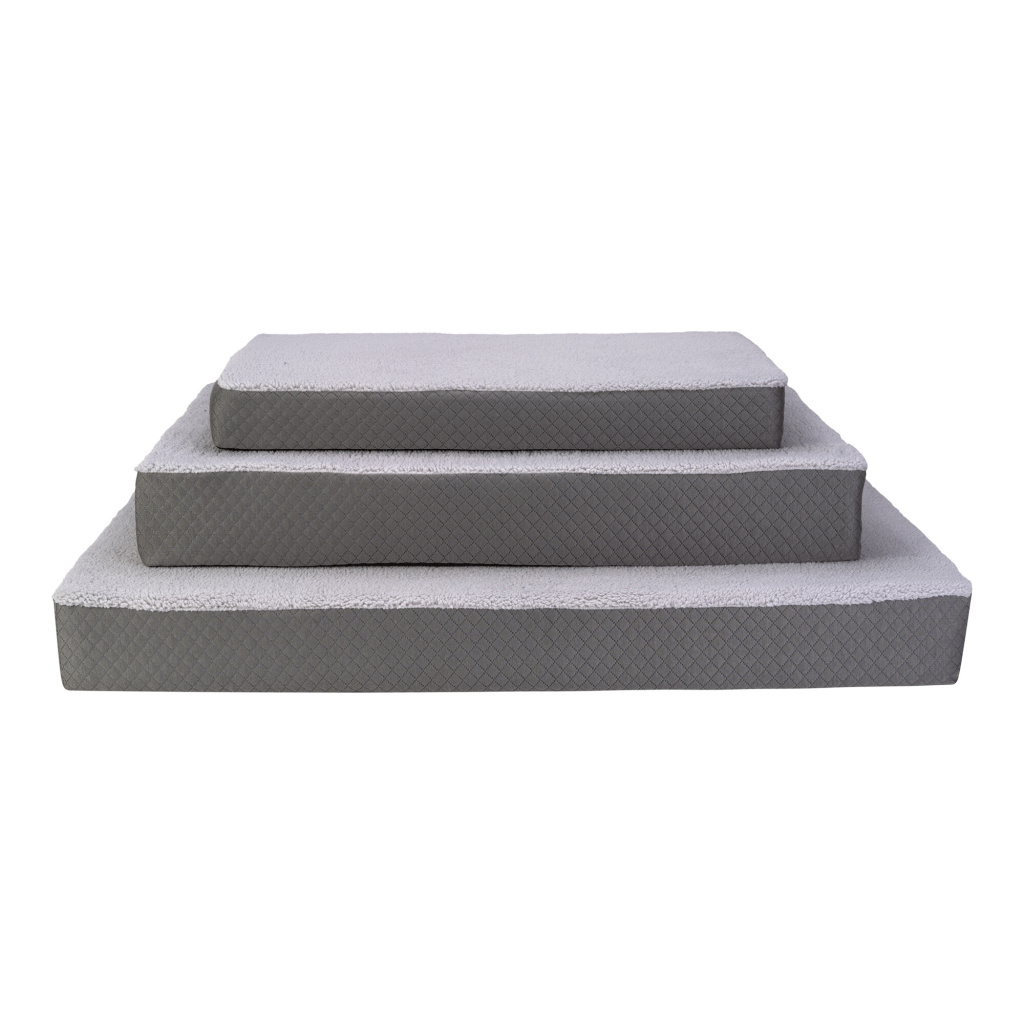 Pet Comfort Lima Ortopedik Peluş Köpek Yatağı 110x75x12cm (Gri) [L]