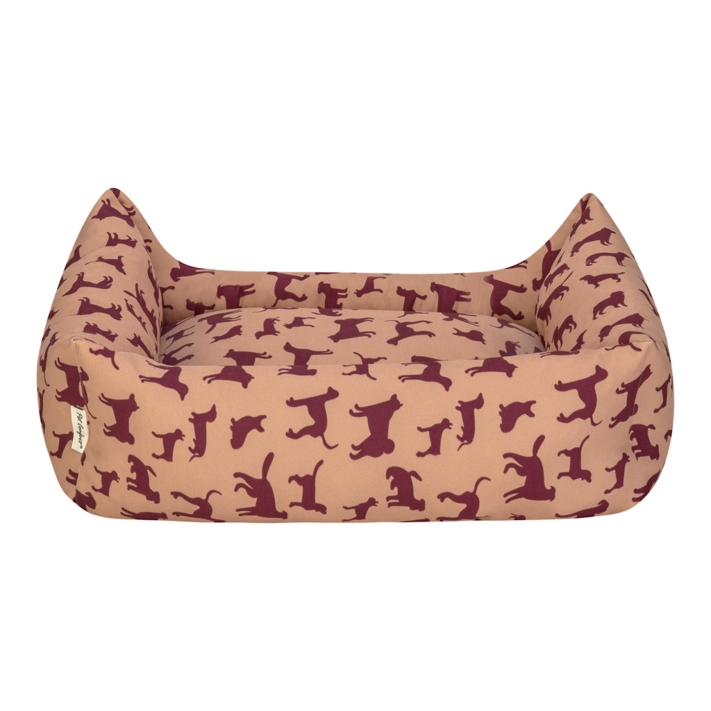 Pet Comfort Uniform Desenli Köpek Yatağı (Bej) [L] 70x60Cm