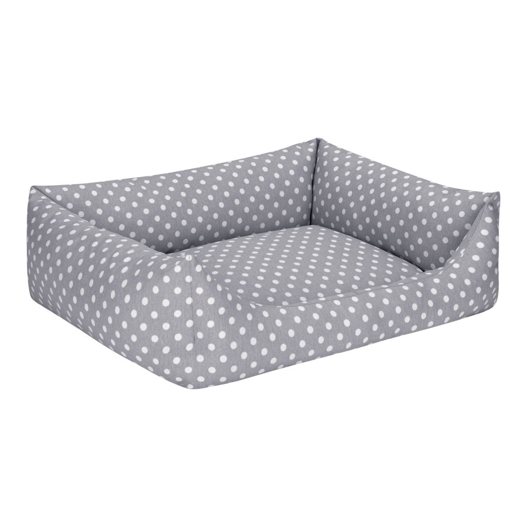 Pet Comfort Uniform Puantiyeli Köpek Yatağı 70x60cm (Gri) [L]