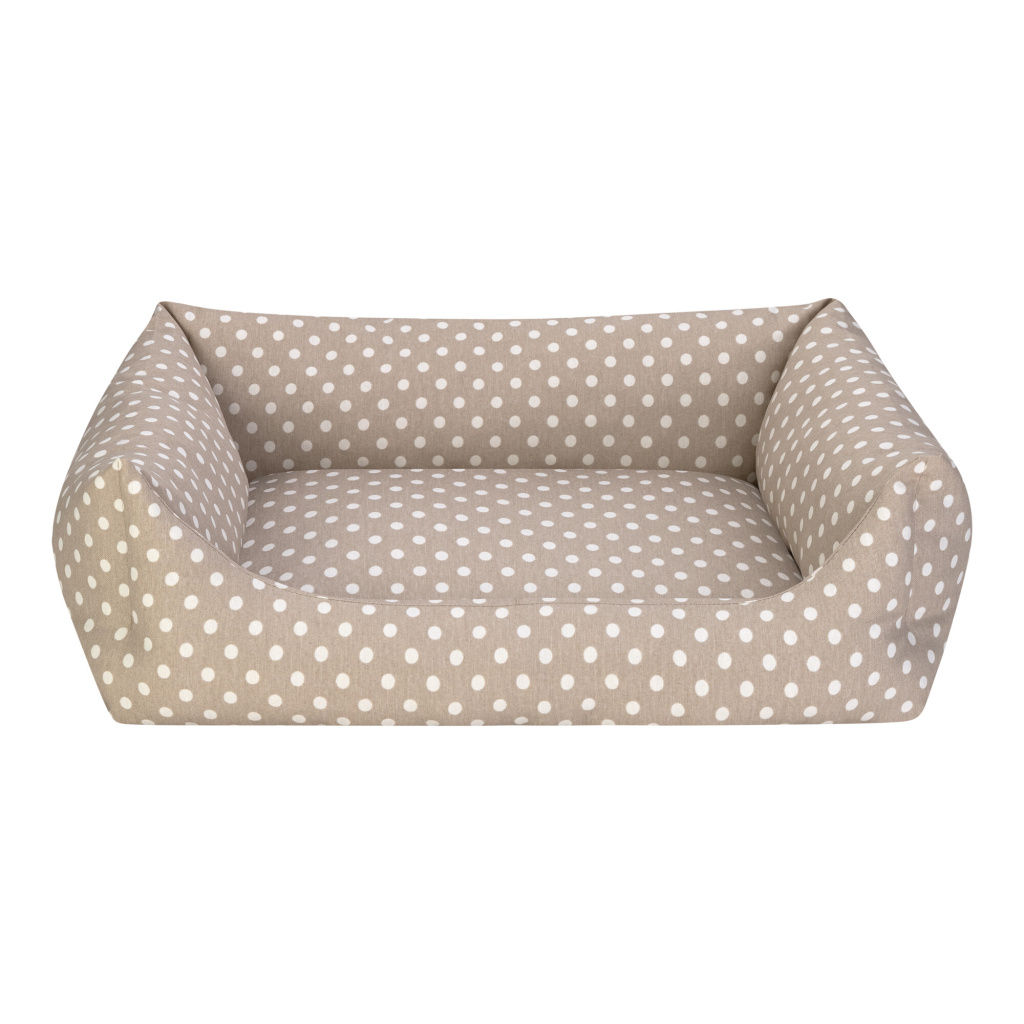 Pet Comfort Uniform Puantiyeli Köpek Yatağı 70x60cm (Bej) [L]