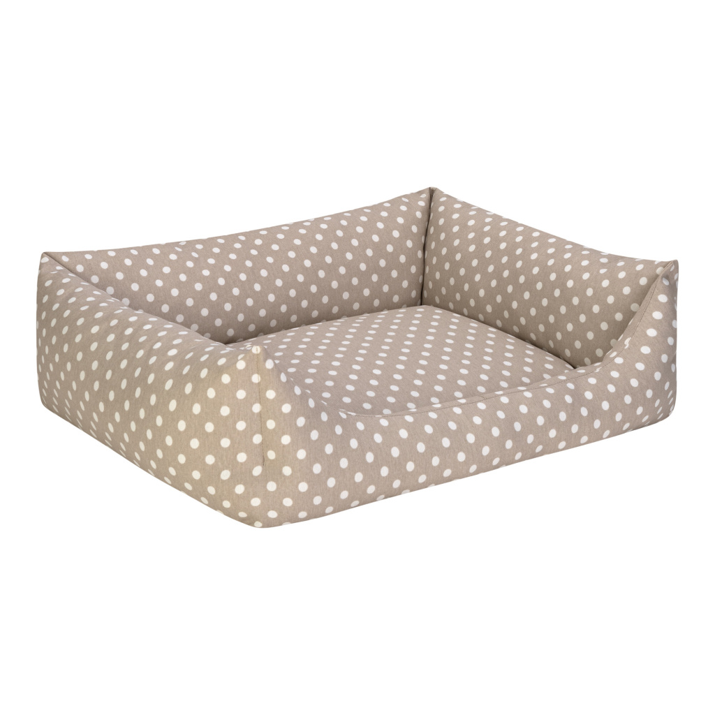 Pet Comfort Uniform Puantiyeli Köpek Yatağı 70x60cm (Bej) [L]