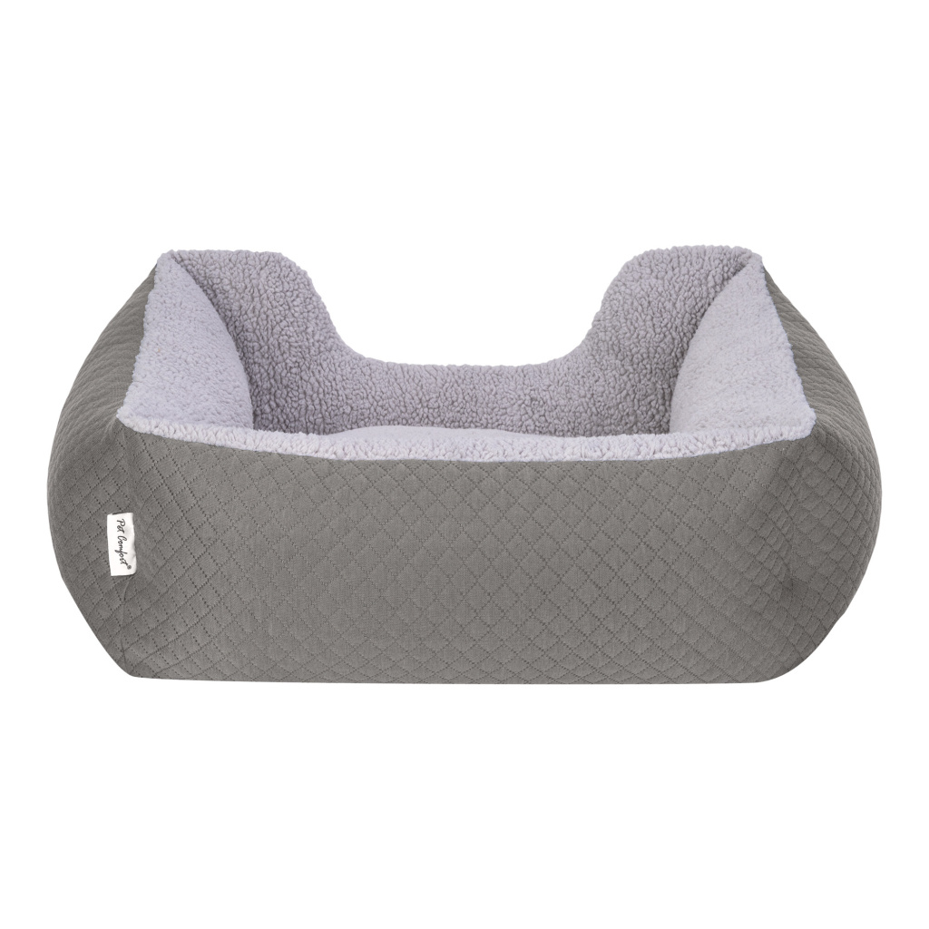 Pet Comfort Echo Peluş Kedi ve Köpek Yatağı 60x50cm (Gri) [S]