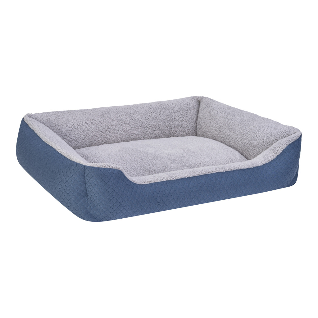 Pet Comfort Bravo Duo Peluş Köpek Yatağı 90x70cm (Mavi) [L]