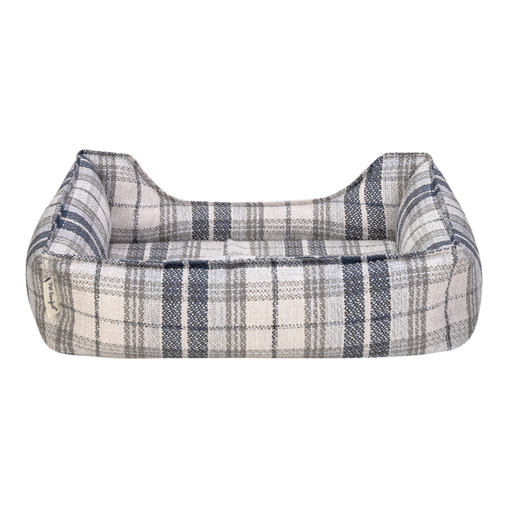 Pet Comfort Delta Kareli Kedi ve Köpek Yatağı 55x45cm (Lacivert) [XS]