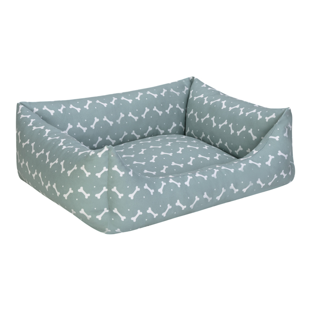 Pet Comfort Uniform Kemik Desenli Kedi ve Köpek Yatağı 60x50cm (Yeşil) [M]