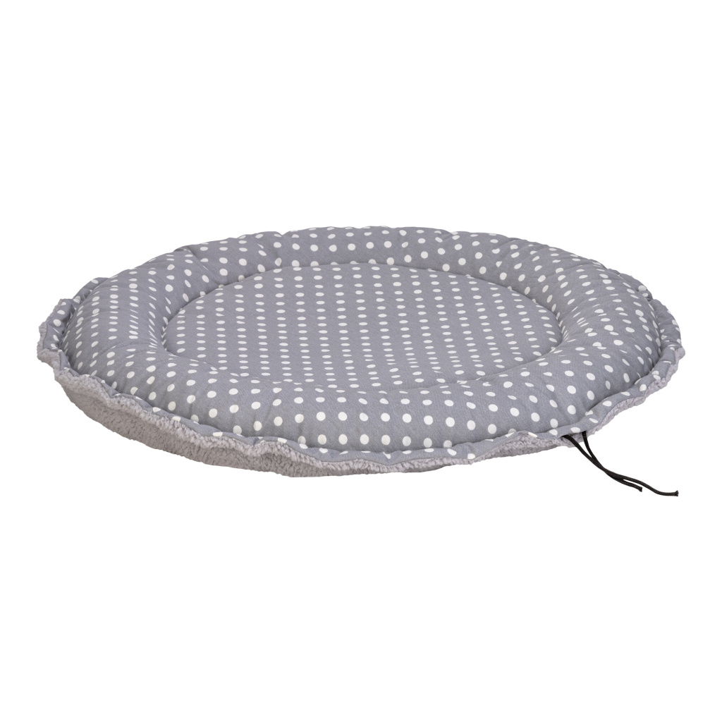 Pet Comfort Sunflower Çift Taraflı Puantiyeli Peluş Kedi ve Köpek Yatağı 85cm (Gri)