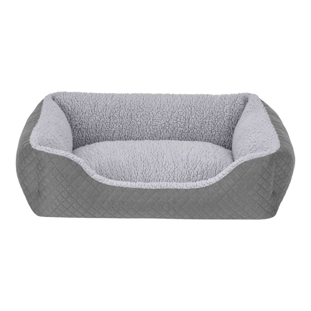 Pet Comfort Bravo Duo Peluş Kedi ve Köpek Yatağı 55x45cm (Gri) [S]