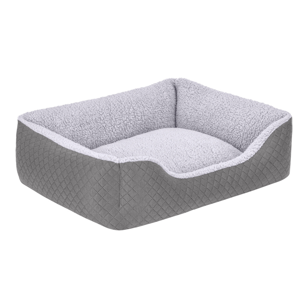 Pet Comfort Bravo Duo Peluş Kedi ve Köpek Yatağı 55x45cm (Gri) [S]