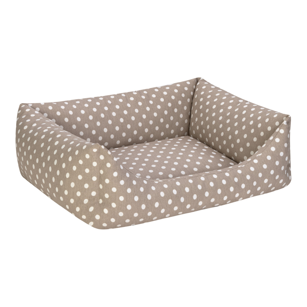 Pet Comfort Uniform Puantiyeli Kedi ve Köpek Yatağı 60x50cm (Bej) [M]