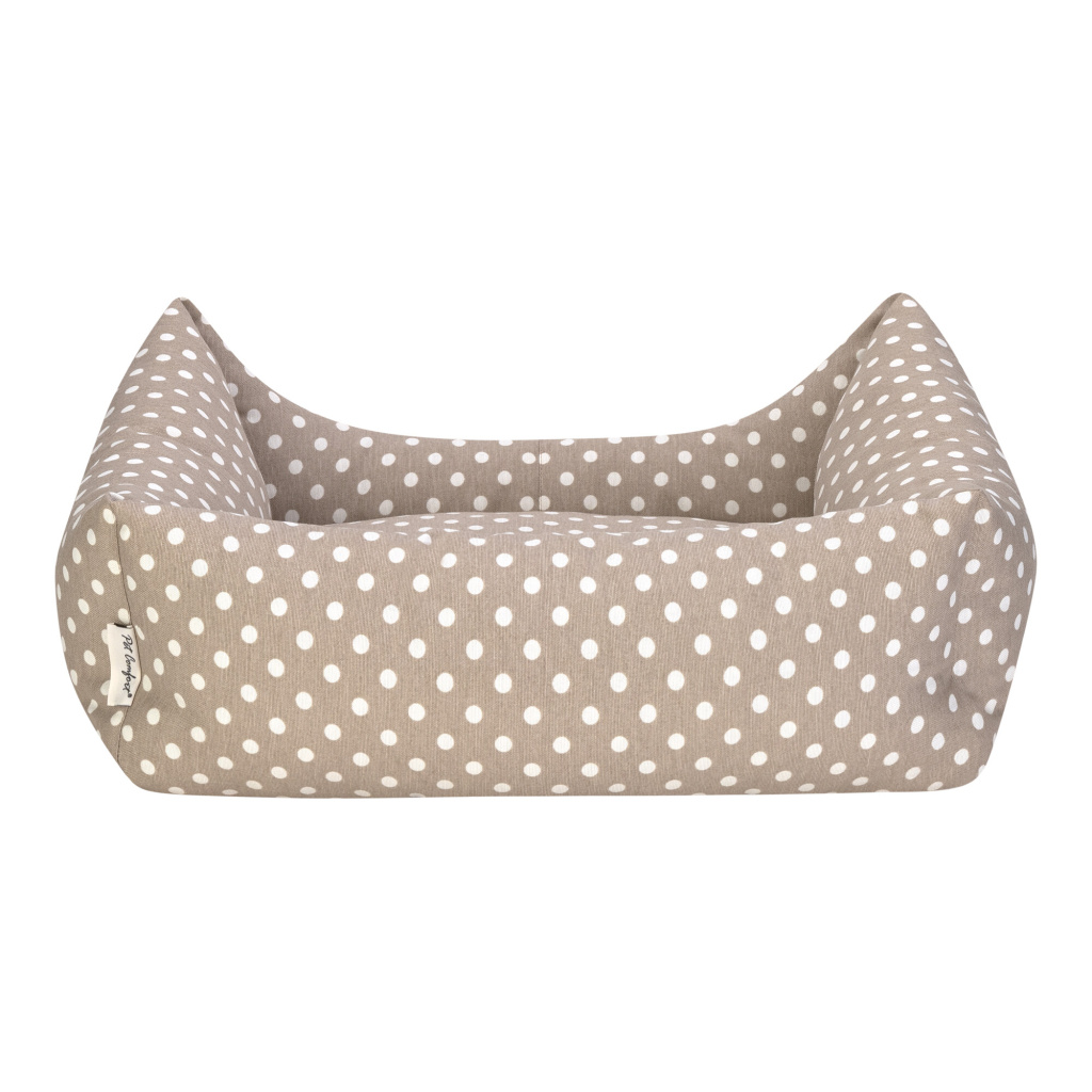 Pet Comfort Uniform Puantiyeli Kedi ve Köpek Yatağı 60x50cm (Bej) [M]