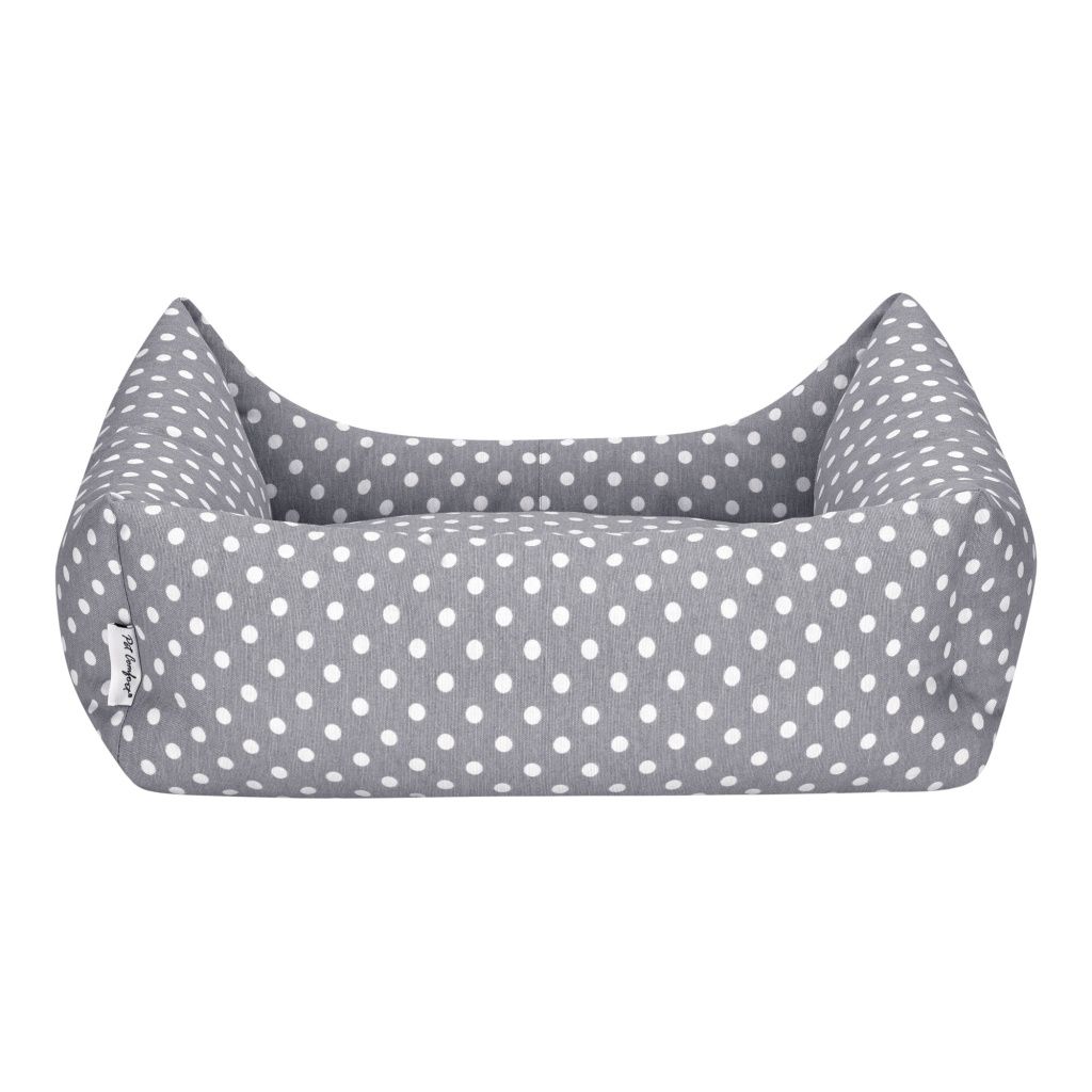 Pet Comfort Uniform Puantiyeli Kedi ve Köpek Yatağı 60x50cm (Gri) [M]