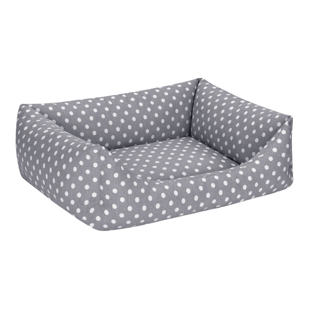 Pet Comfort Uniform Puantiyeli Kedi ve Köpek Yatağı 60x50cm (Gri) [M]