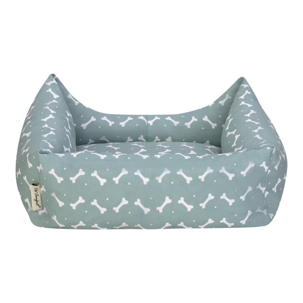 Pet Comfort Uniform Bone Kemik Desenli Kedi ve Köpek Yatağı 50x40cm (Yeşil) [S]