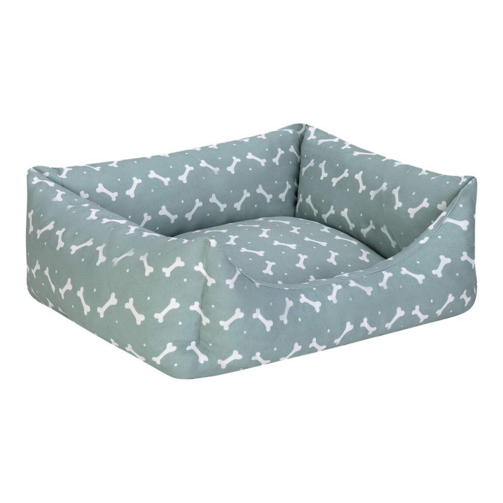 Pet Comfort Uniform Bone Kemik Desenli Kedi ve Köpek Yatağı 50x40cm (Yeşil) [S]