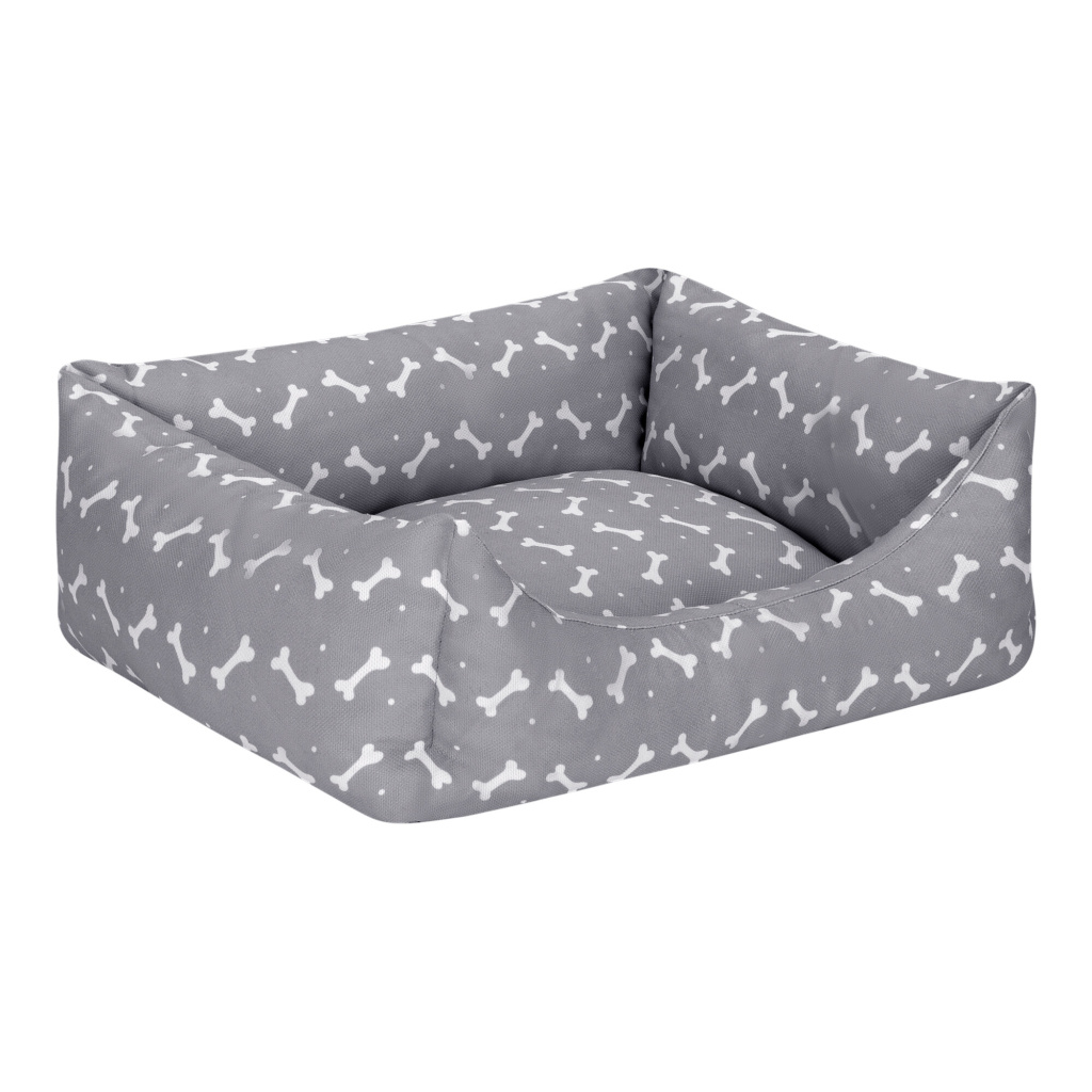 Pet Comfort Uniform Bone Kemik Desenli Kedi Ve Köpek Yatağı 50x40cm (Gri) [S]