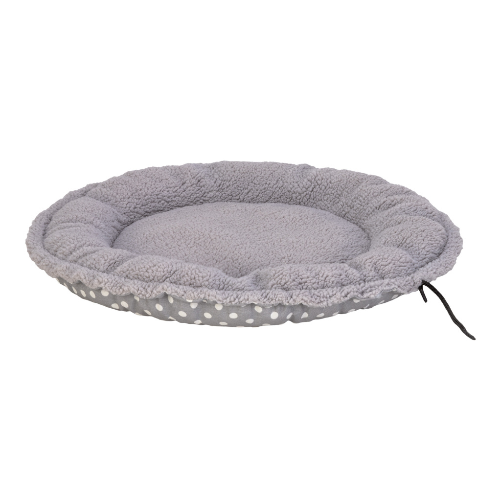 Pet Comfort Sunflower Çift Taraflı Puantiyeli Peluş Kedi ve Köpek Yatağı 60cm (Gri)