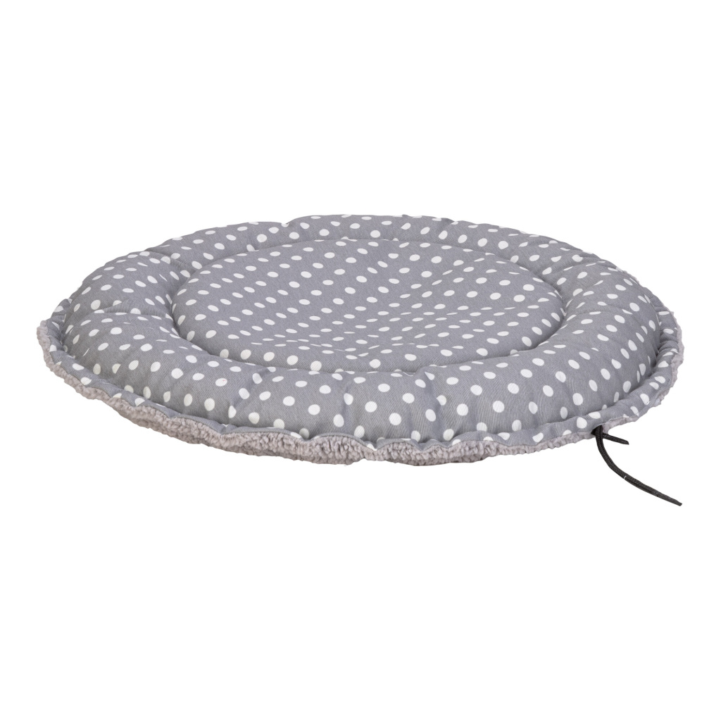 Pet Comfort Sunflower Çift Taraflı Puantiyeli Peluş Kedi ve Köpek Yatağı 60cm (Gri)